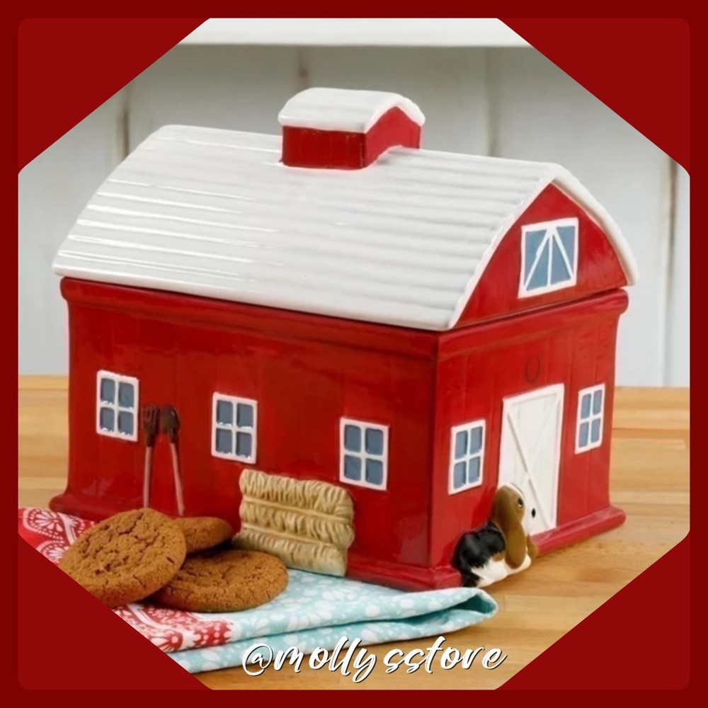 🌺 New The Pioneer Woman Barn Shaped Cookie Jar